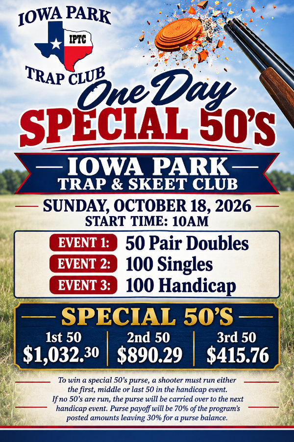 Iowa Park Trap Club Special 50s Flyer